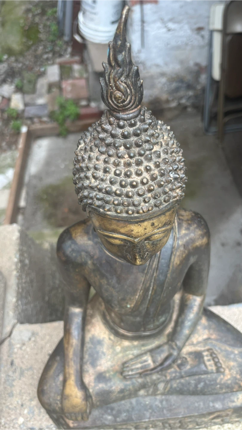 Antique/Vintage 20" Heavy Cast Bronze Thai Buddha Statue - photo 5