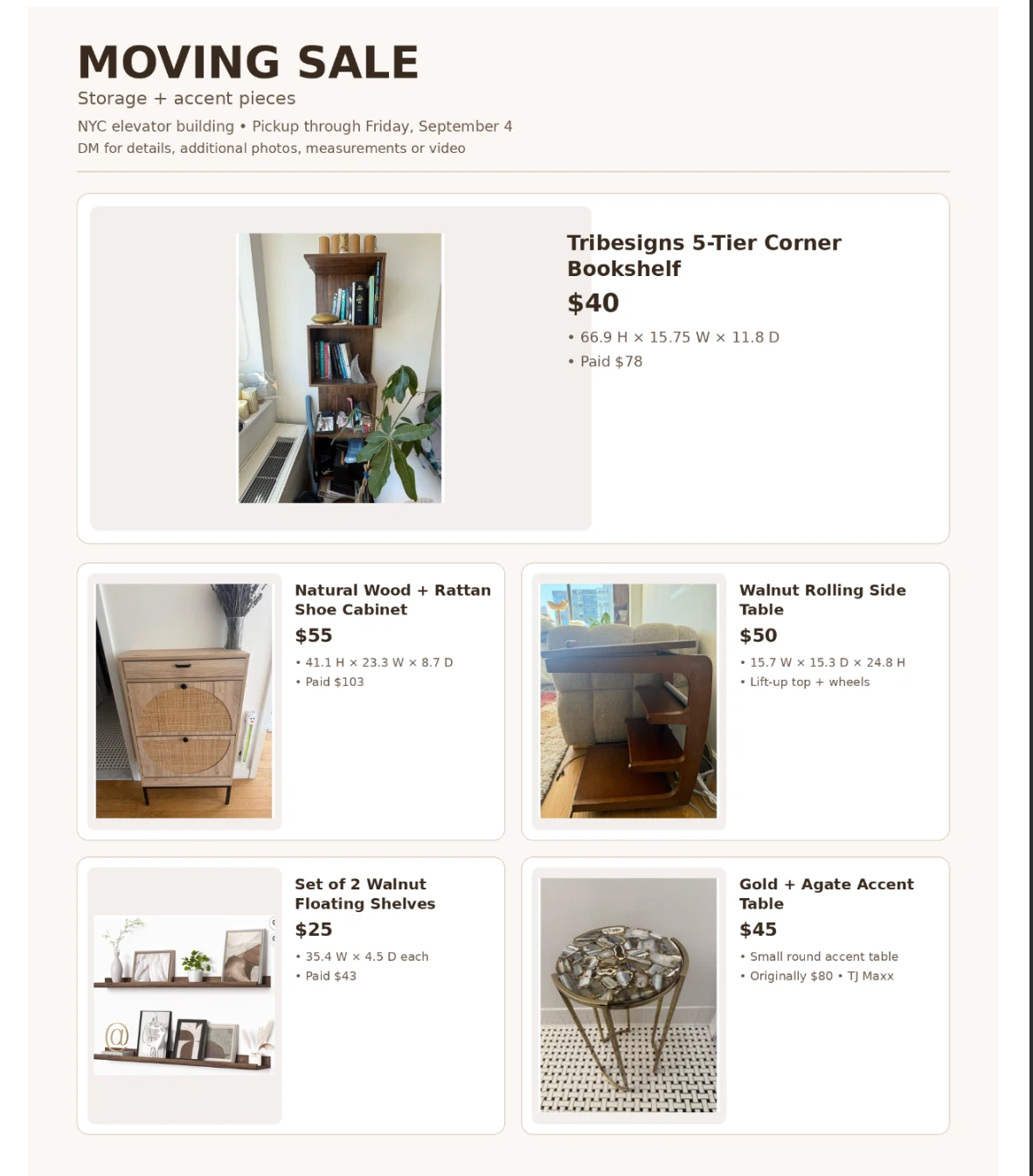 Moving Sale
