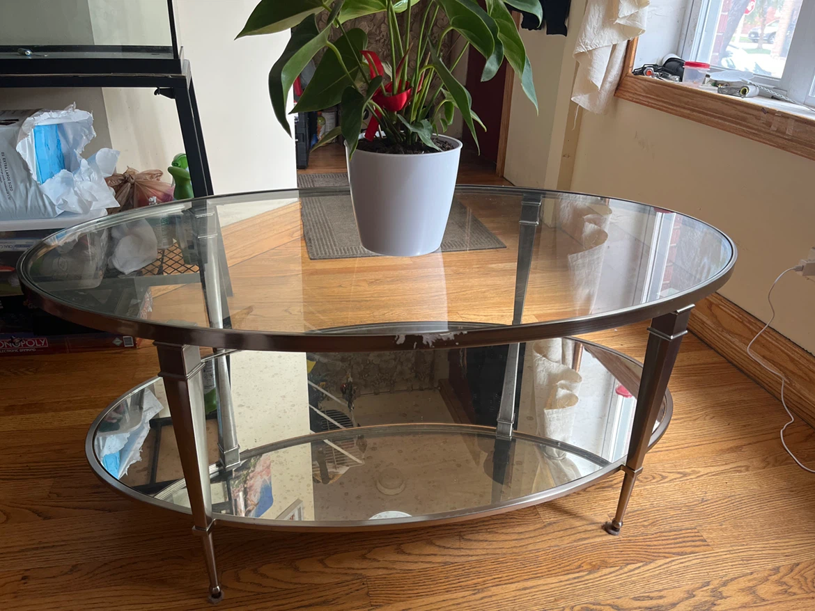 Oval Glass Top Table - photo 2