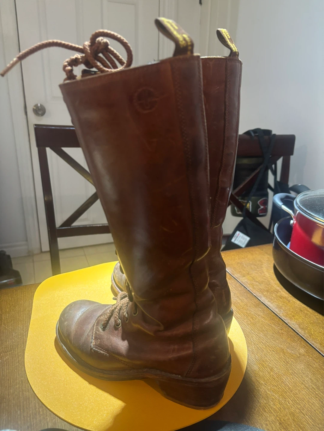 Rare Vintage Dr. Martens Tall Leather Boots - Size  5 woman - photo 3