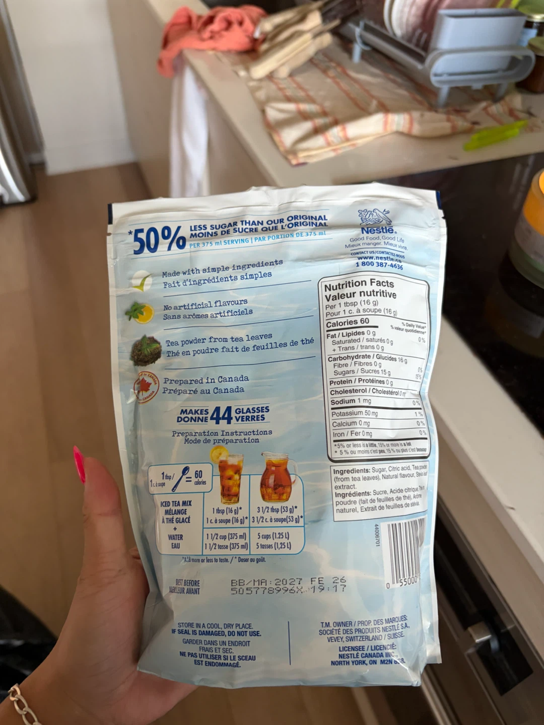 Unopened Nestea Drink Mix - 50% less sugar - photo 2