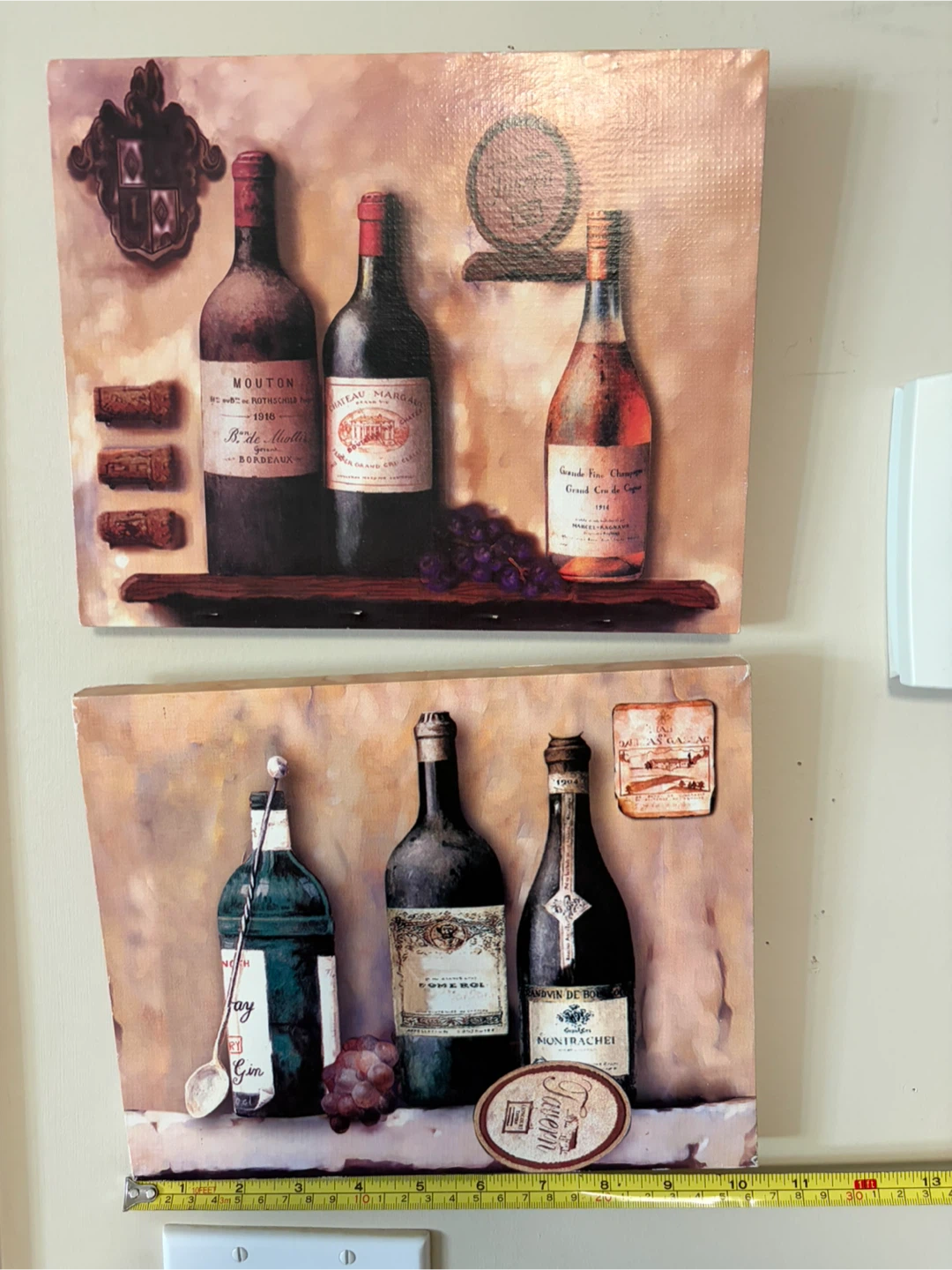 Set of 2 Wine Bottle Canvas Wall Art - photo 2
