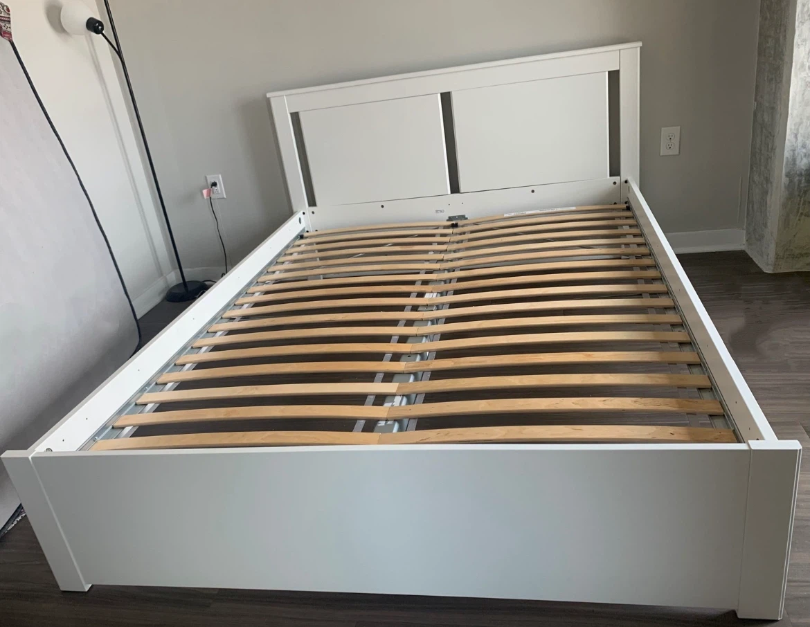 IKEA Queen bed frame in white