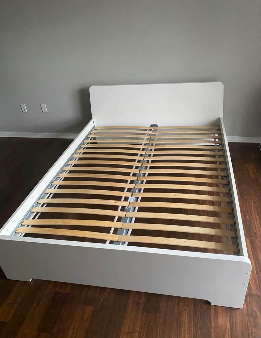IKEA white full size bed frame