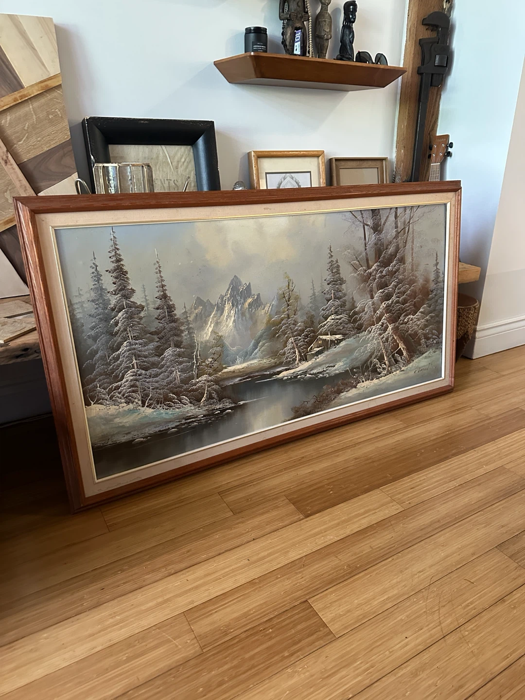 VINTAGE MCM LARGE XL CANADIAN LANDSCAPE OIL PAINTING FINE ART