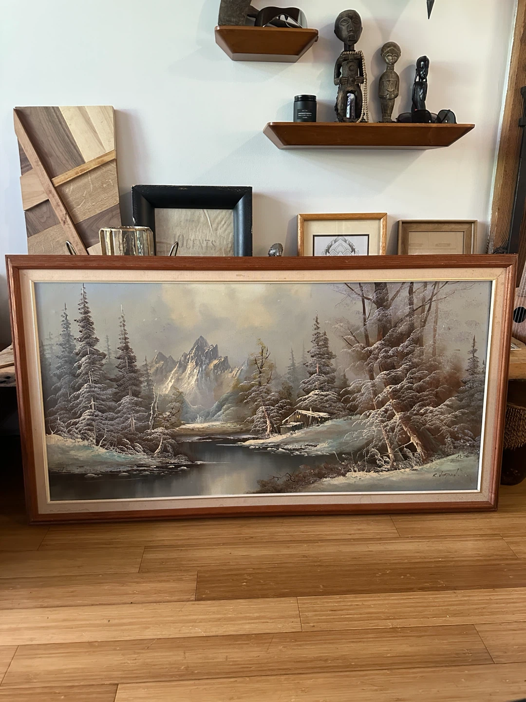 VINTAGE MCM LARGE XL CANADIAN LANDSCAPE OIL PAINTING FINE ART - photo 2