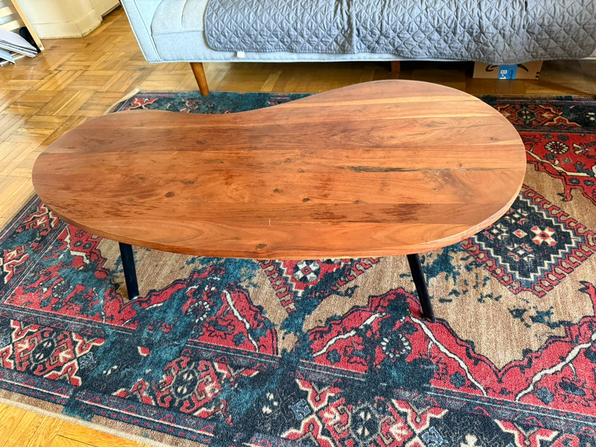 Kidney Bean Shaped Coffee Table