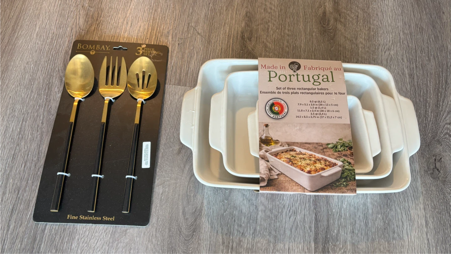 3 Piece Serving Set & Portugal Rectangular Bakers Set