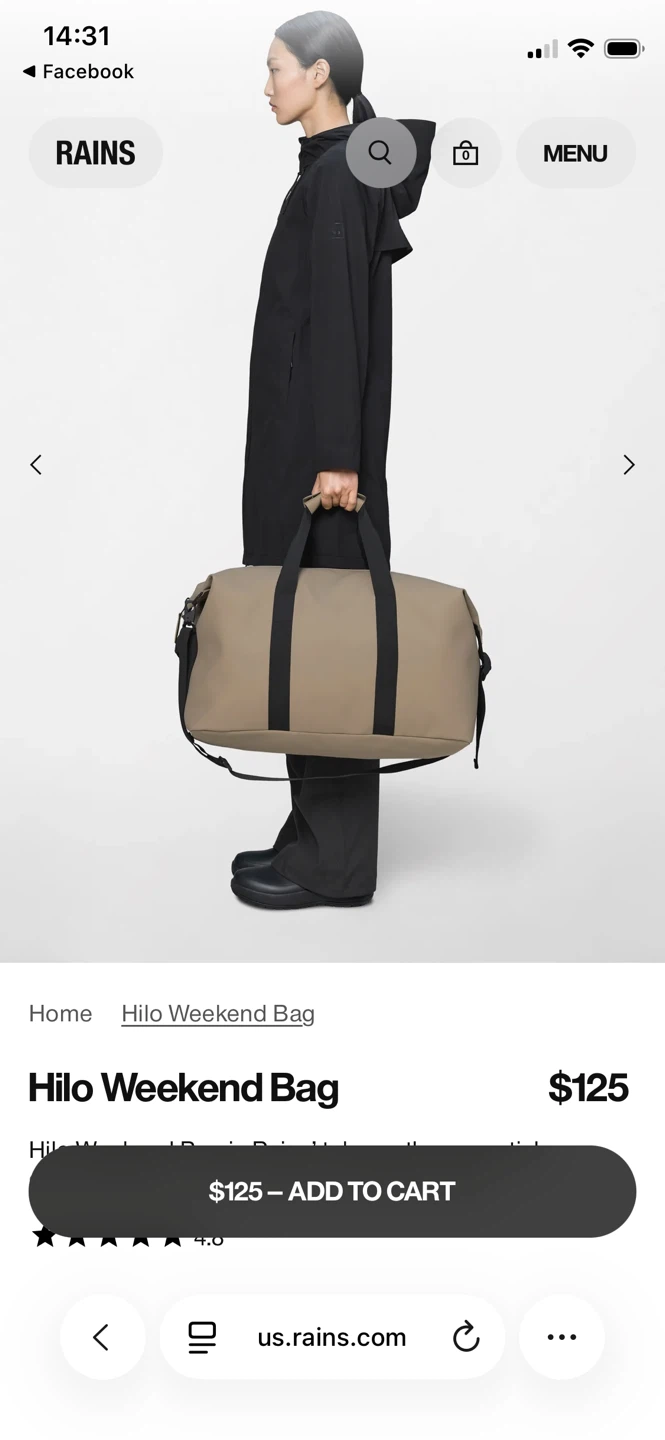 Rains Hilo Weekend Bag - photo 2