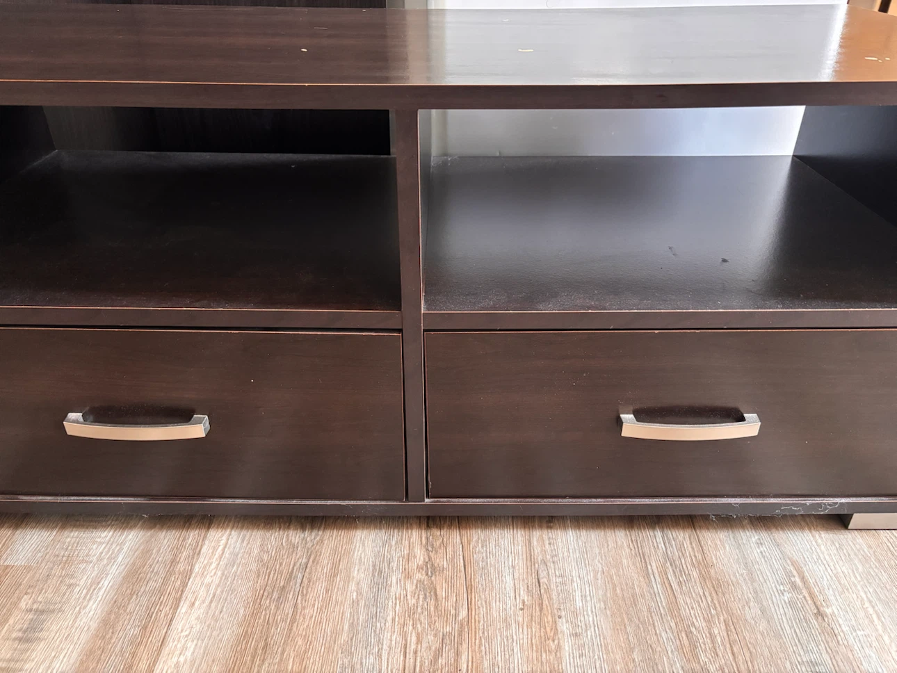 Dark Brown Media Console with Drawers - photo 4