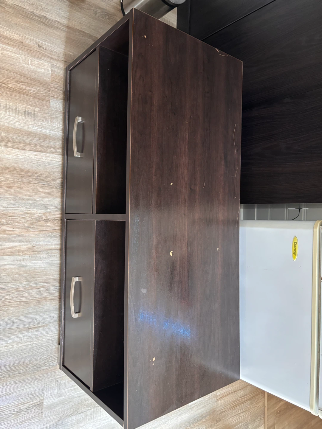 Dark Brown Media Console with Drawers - photo 5