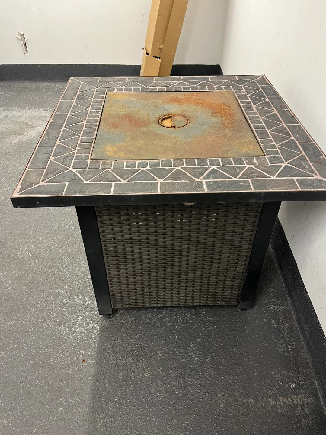 Square Mosaic Top Fire Pit Table