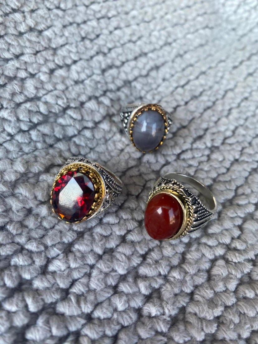 Set of 3 custom ring mens(size 9-10)10each - photo 2