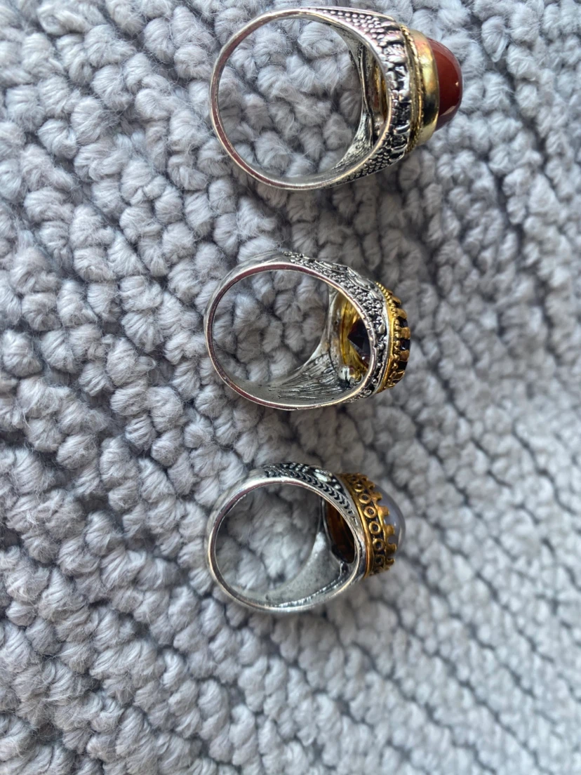 Set of 3 custom ring mens(size 9-10)10each - photo 3