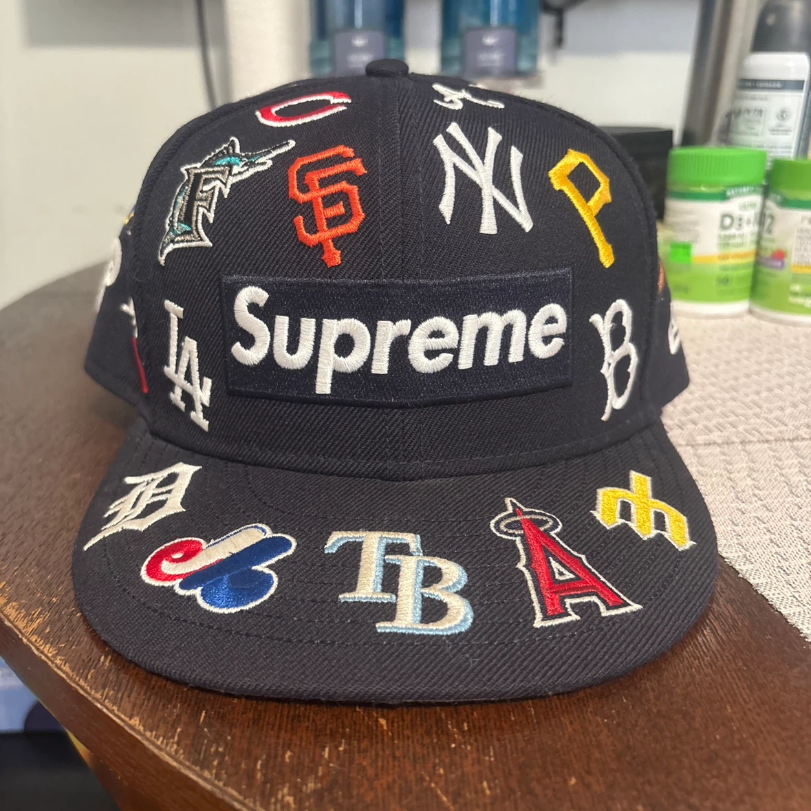 Supreme MLB Patchwork Box Logo Fitted Hat