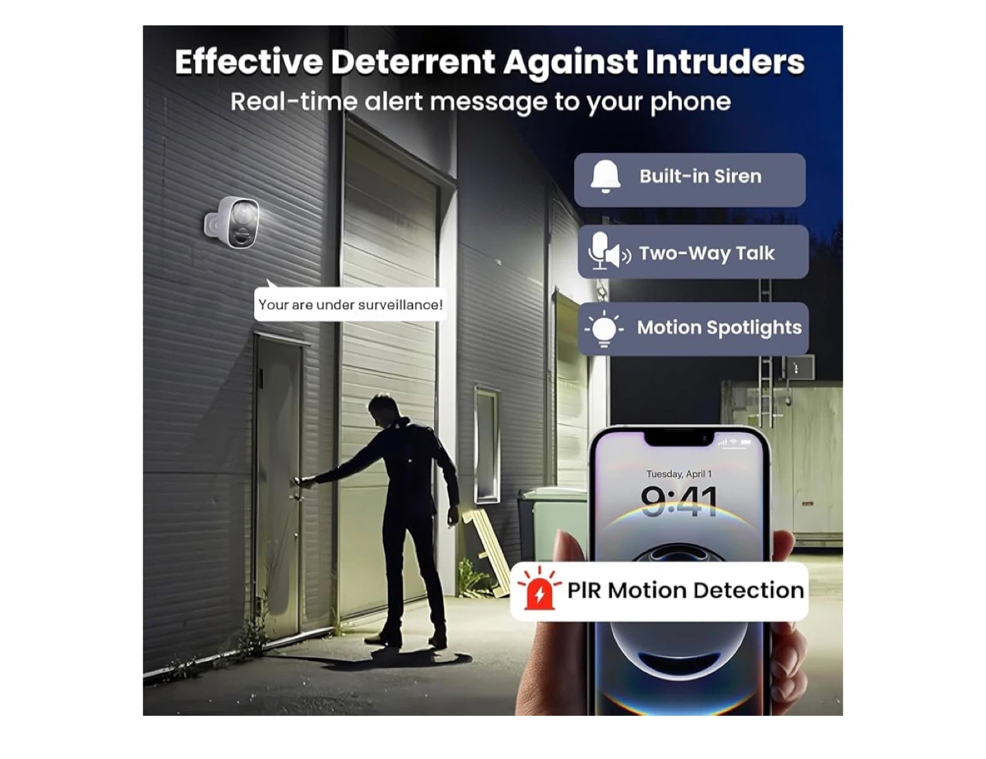 2x White Wireless Security Cameras with PIR Motion Detection - photo 3