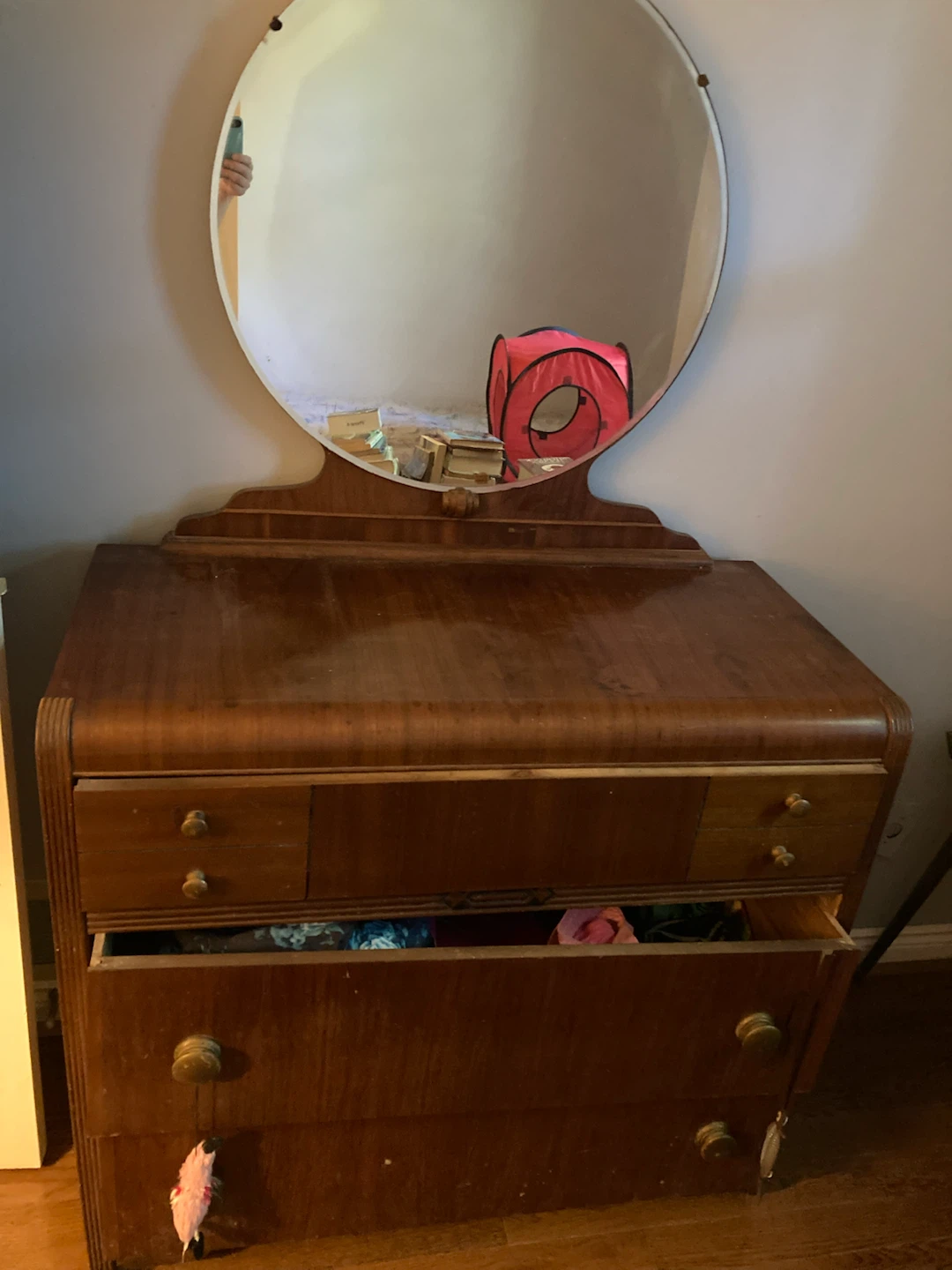 Vintage 1940s Art Deco Waterfall Dresser
