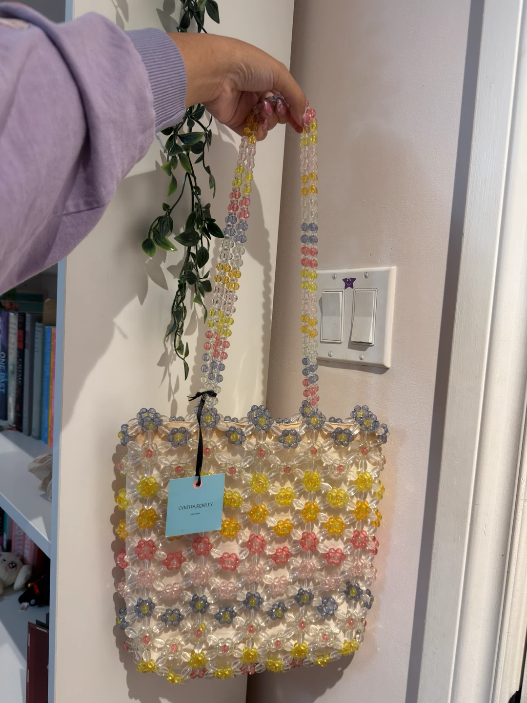 Cynthia Rowley Beaded Flower Tote Bag