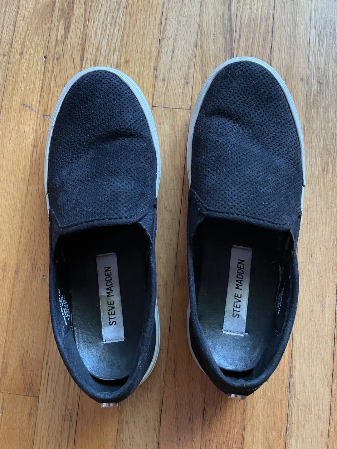 Steve Madden Black Perforated Slip-On Sneakers