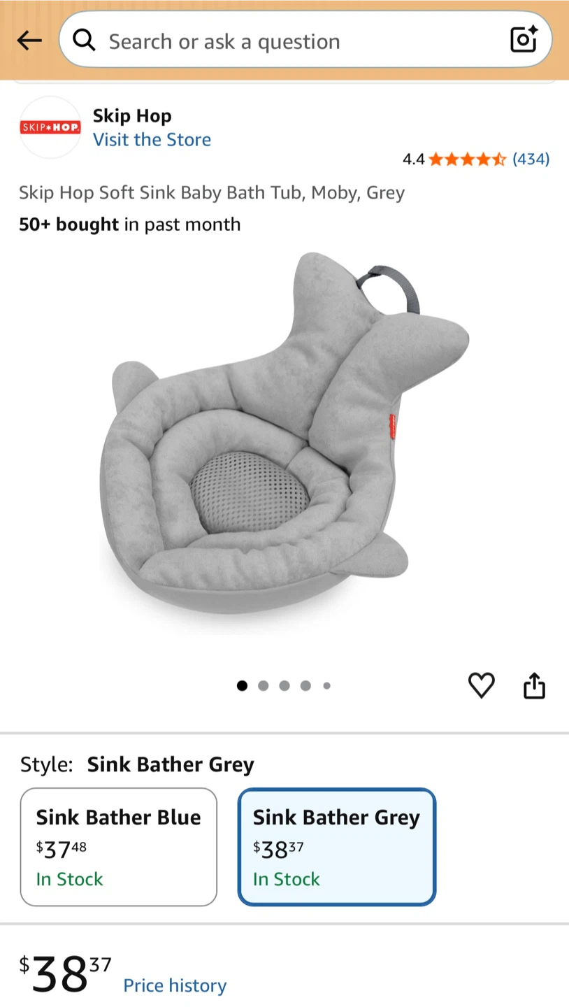 Skip Hop Moby SoftSpot Sink Bather - Grey - photo 2