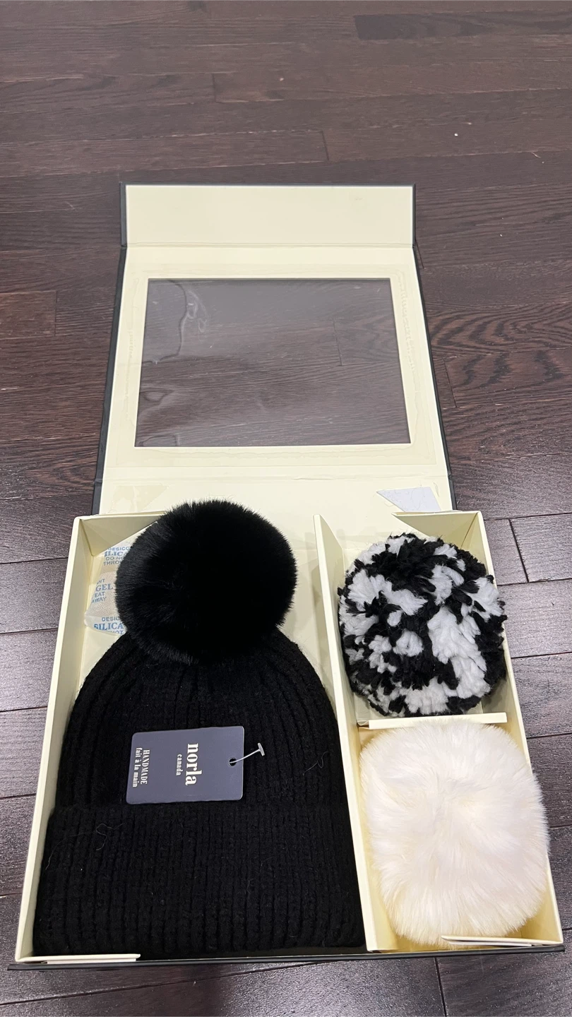 Norla Canada Black Knit Hat with Pom Poms - photo 2