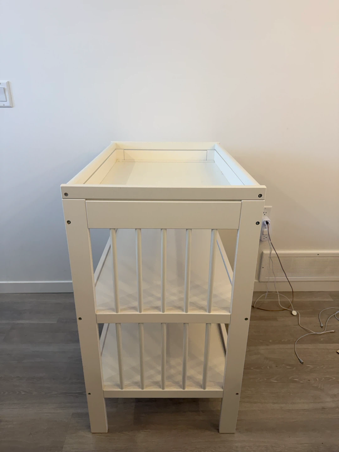 (IKEA) White Changing Table & Pad with Shelves - photo 2