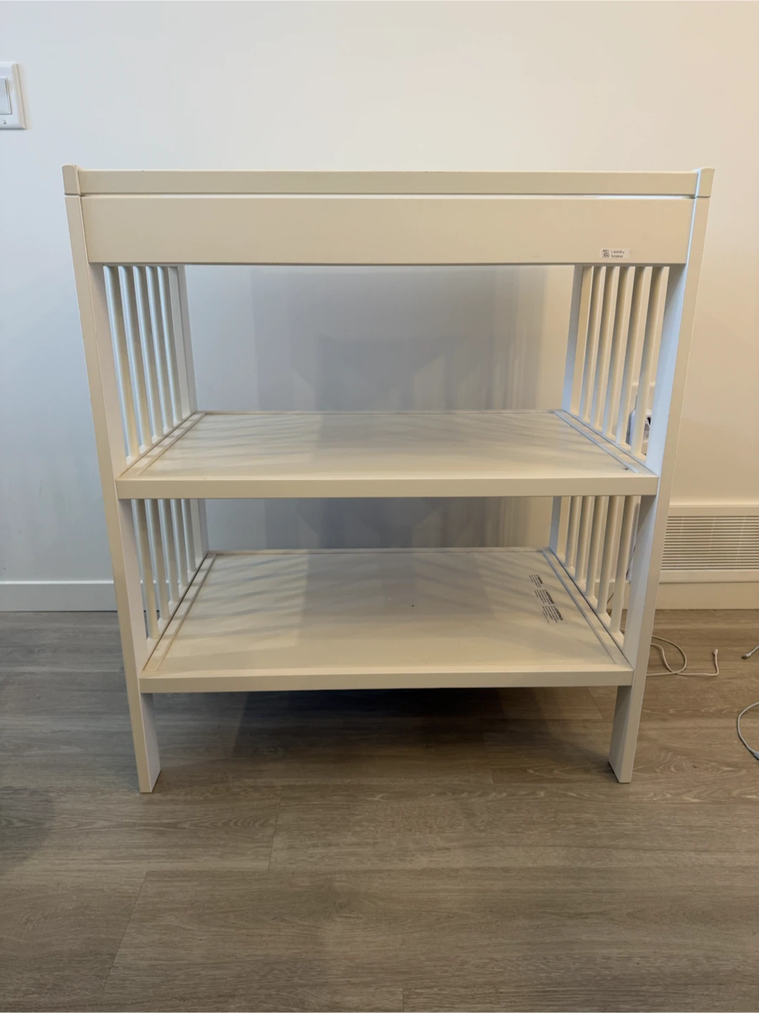 (IKEA) White Changing Table & Pad with Shelves - photo 3