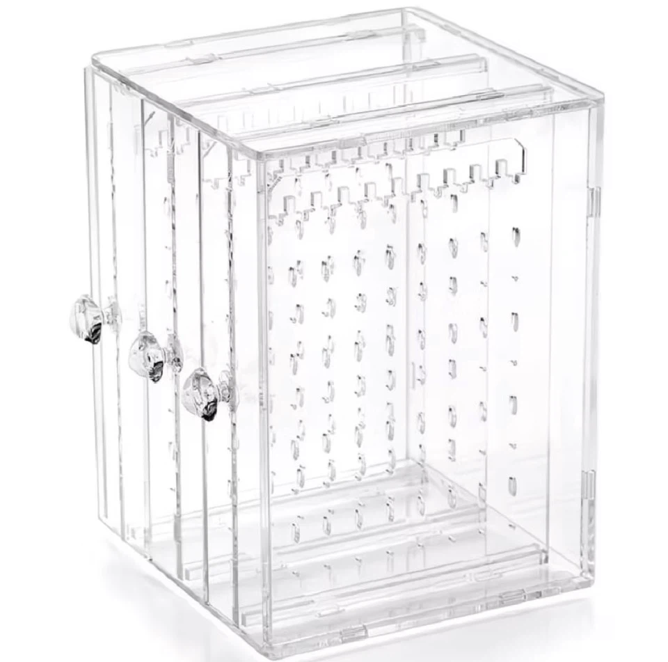New in Box Clear Acrylic Earring Organizer Stand with 3 Drawers - photo 2