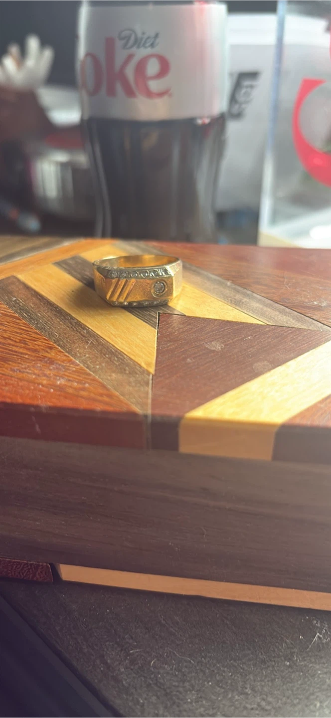 Gold Signet Ring with Diamond Accent