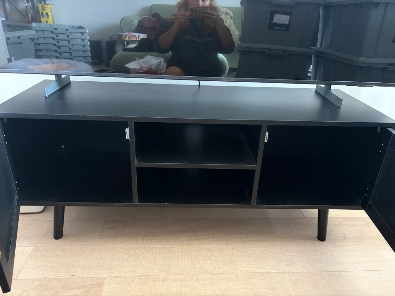 TV Stand with Rattan Detail - photo 2