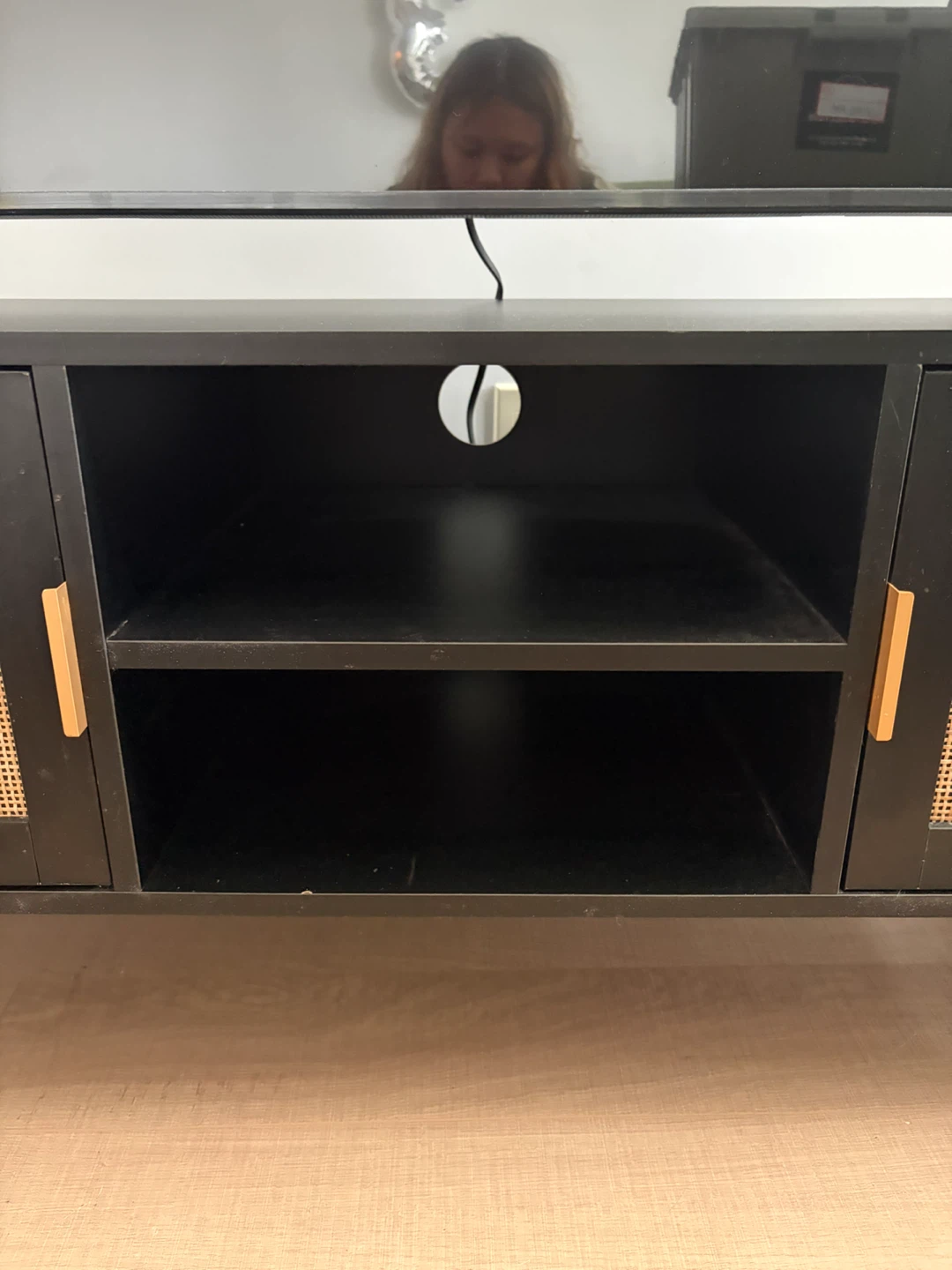 TV Stand with Rattan Detail - photo 3
