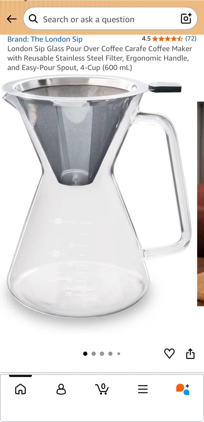 London Sip Glass Pour Over Coffee Carafe – $30 (Brand New) - photo 2
