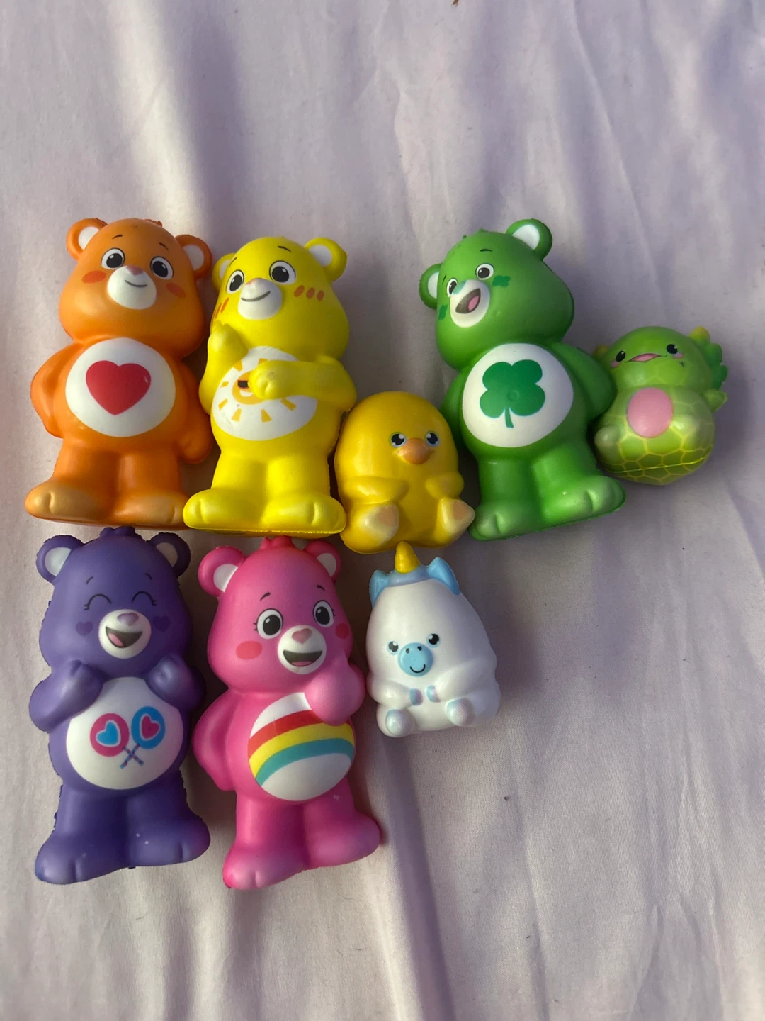 Eight pack of foam squishy’s care, bears, and regular animals