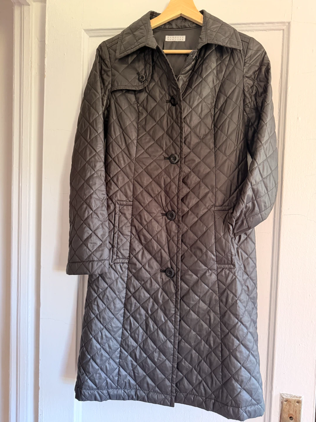 Barneys New York Quilted Trench Coat