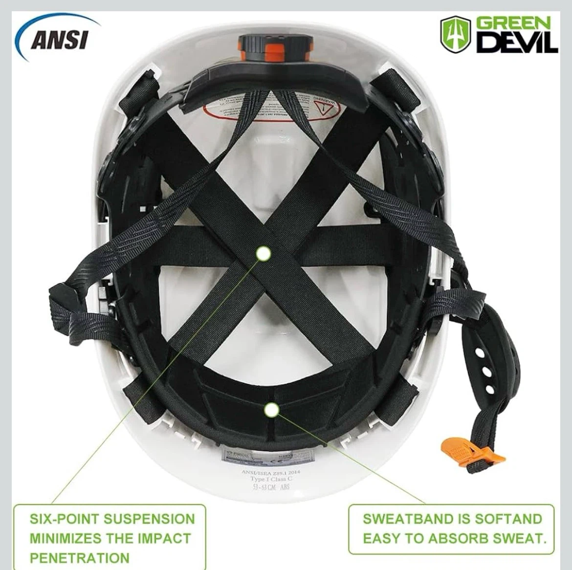 Green Devil Hard Hat with Earmuffs and Visor - photo 4