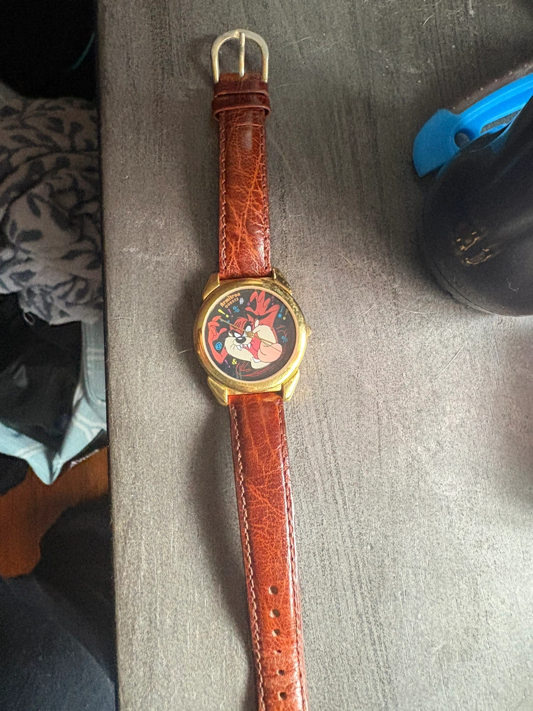 Tazmanian Devil Watch with Brown Leather Strap