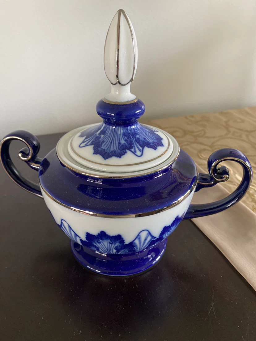 BNIB Bombay Blue and White Porcelain Tea Set with Coffee Pot - photo 2