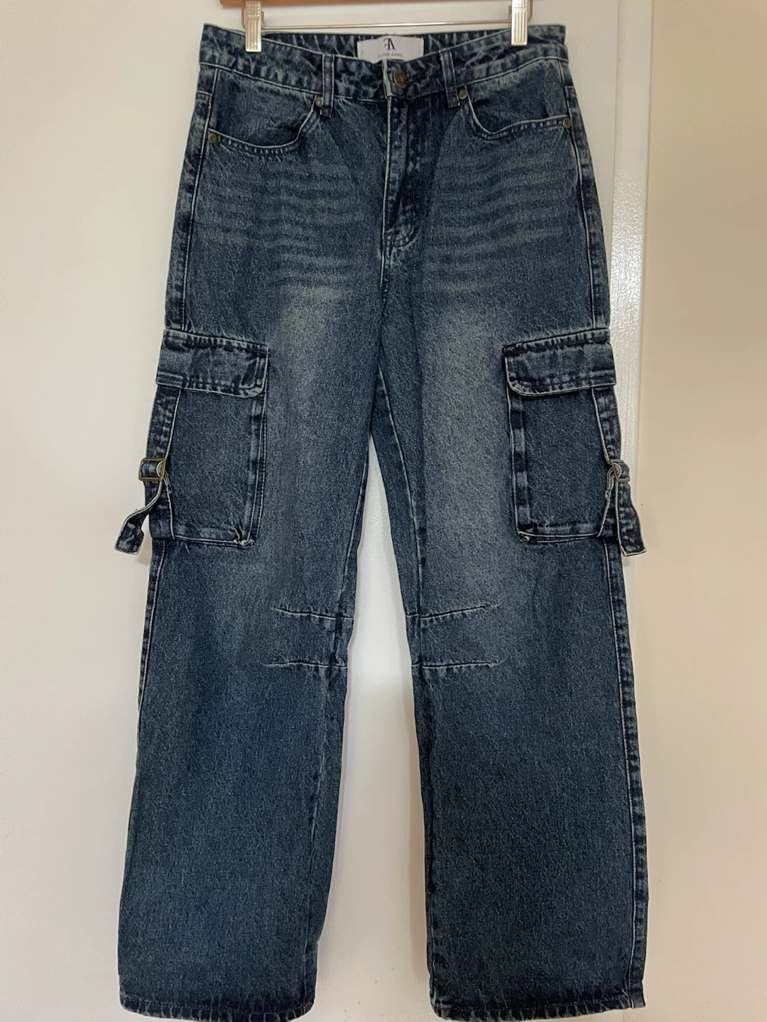 Blue Denim Cargo Pants