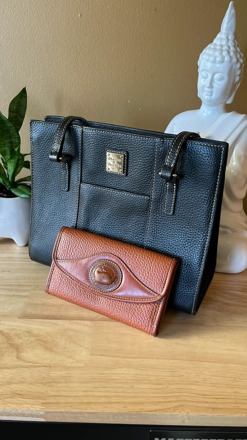 Dooney & Bourke Black Pebble Leather Tote Bag
