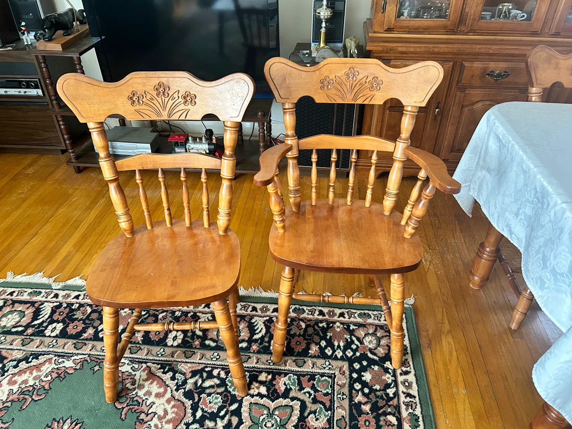 Solid Wood China Cabinet and Dining Chairs - photo 3