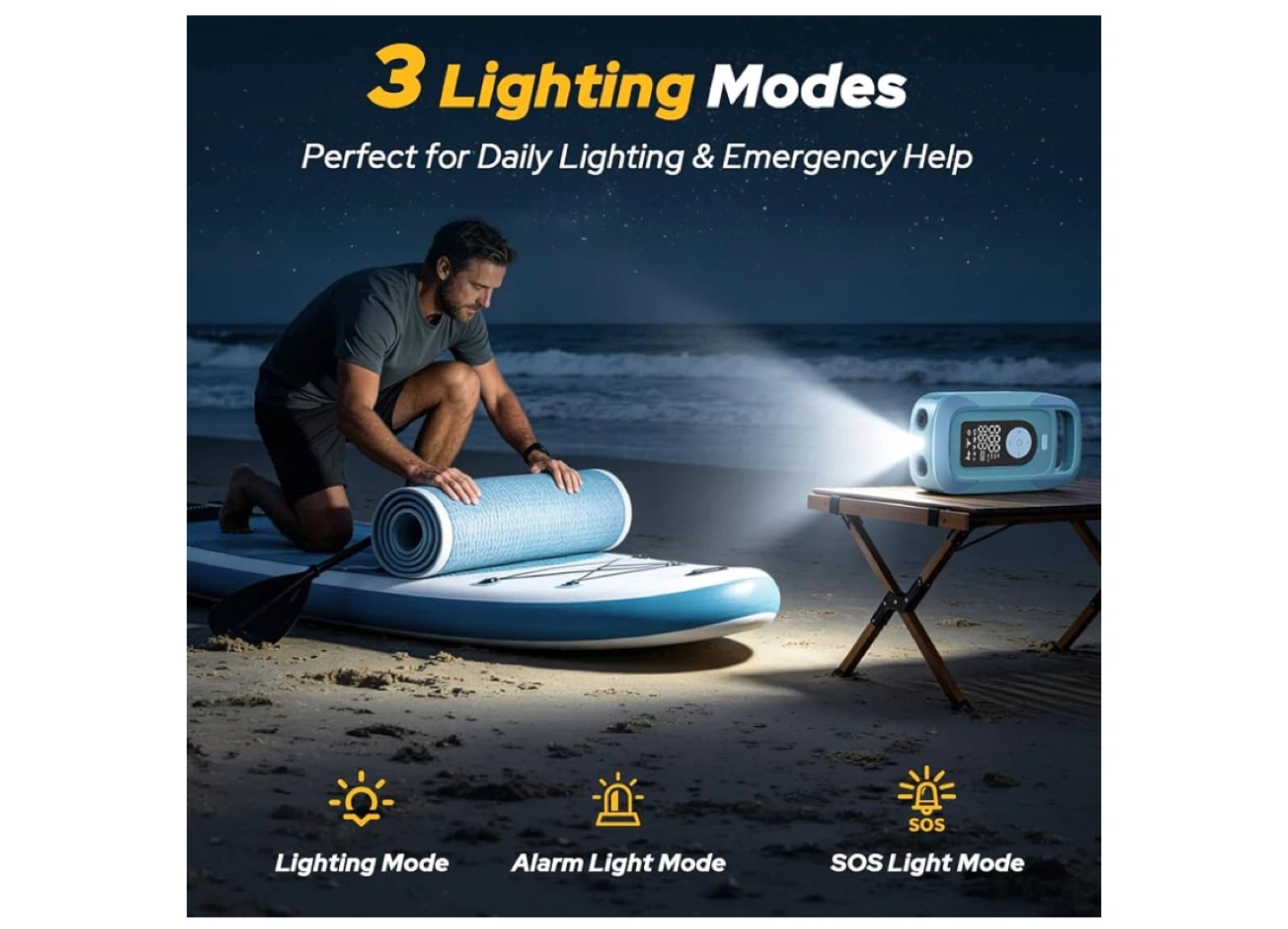 Portable Electric Air Pump with LED Light - photo 4