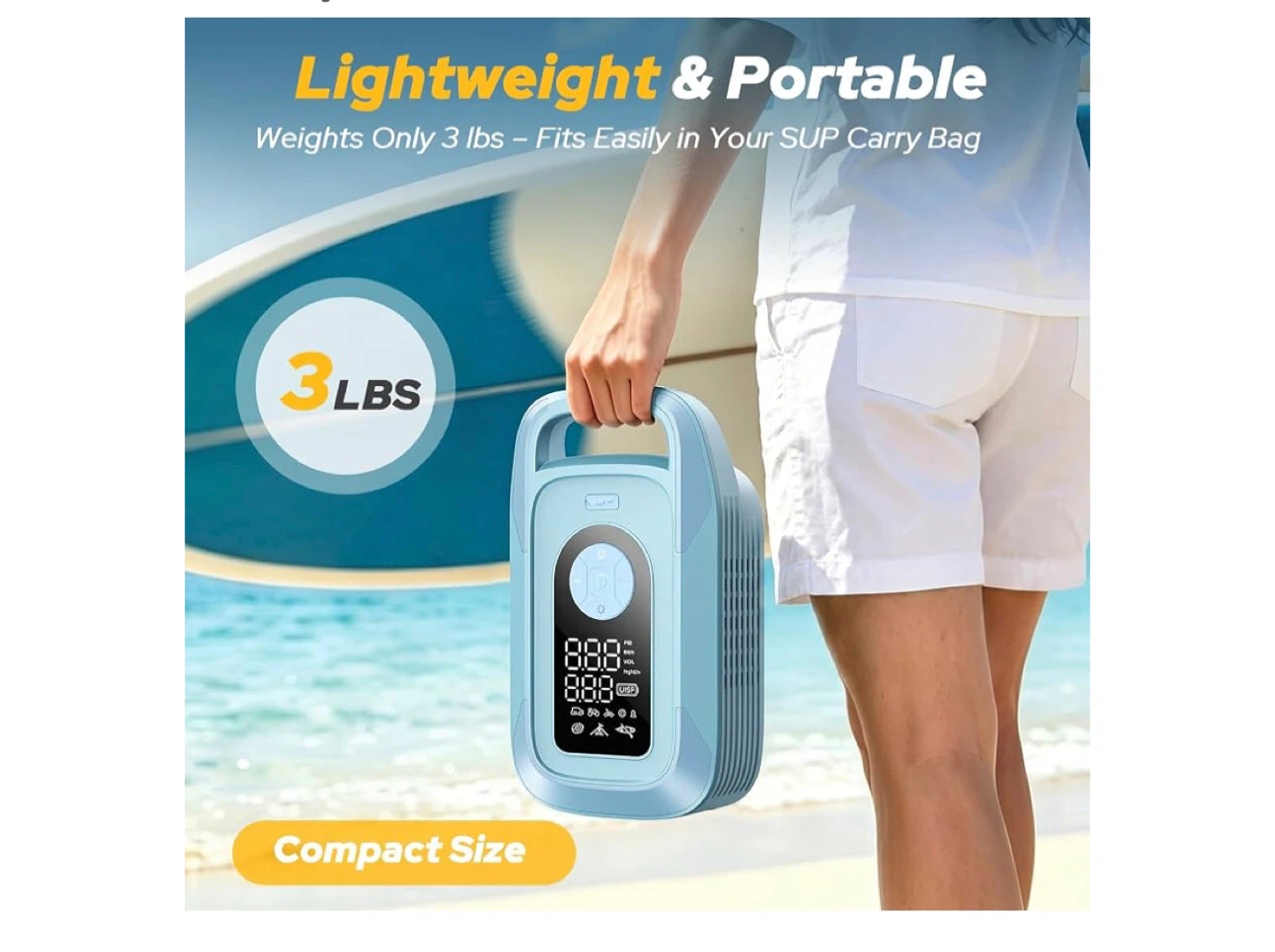 Portable Electric Air Pump with LED Light - photo 5