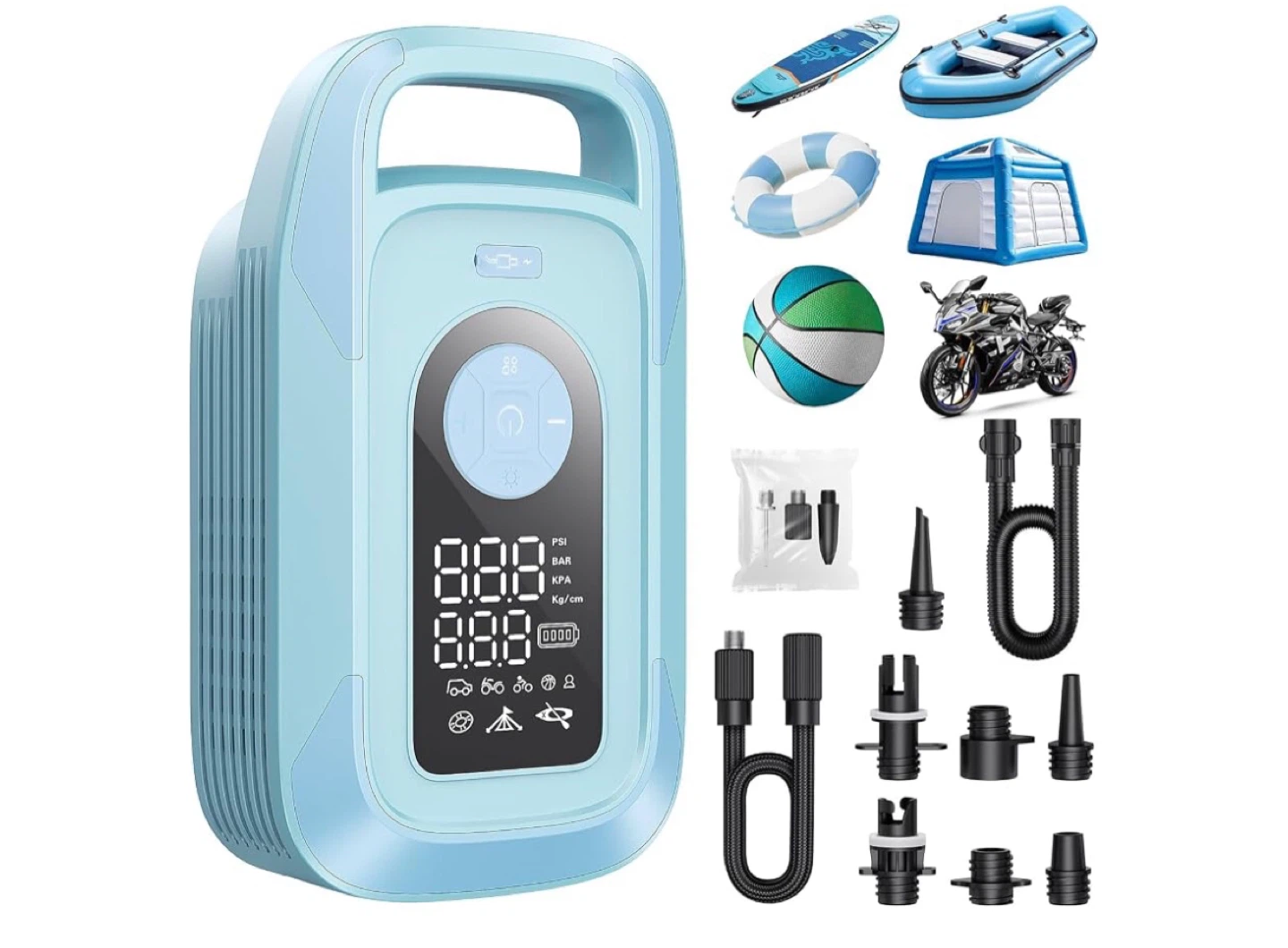 Portable Electric Air Pump with LED Light