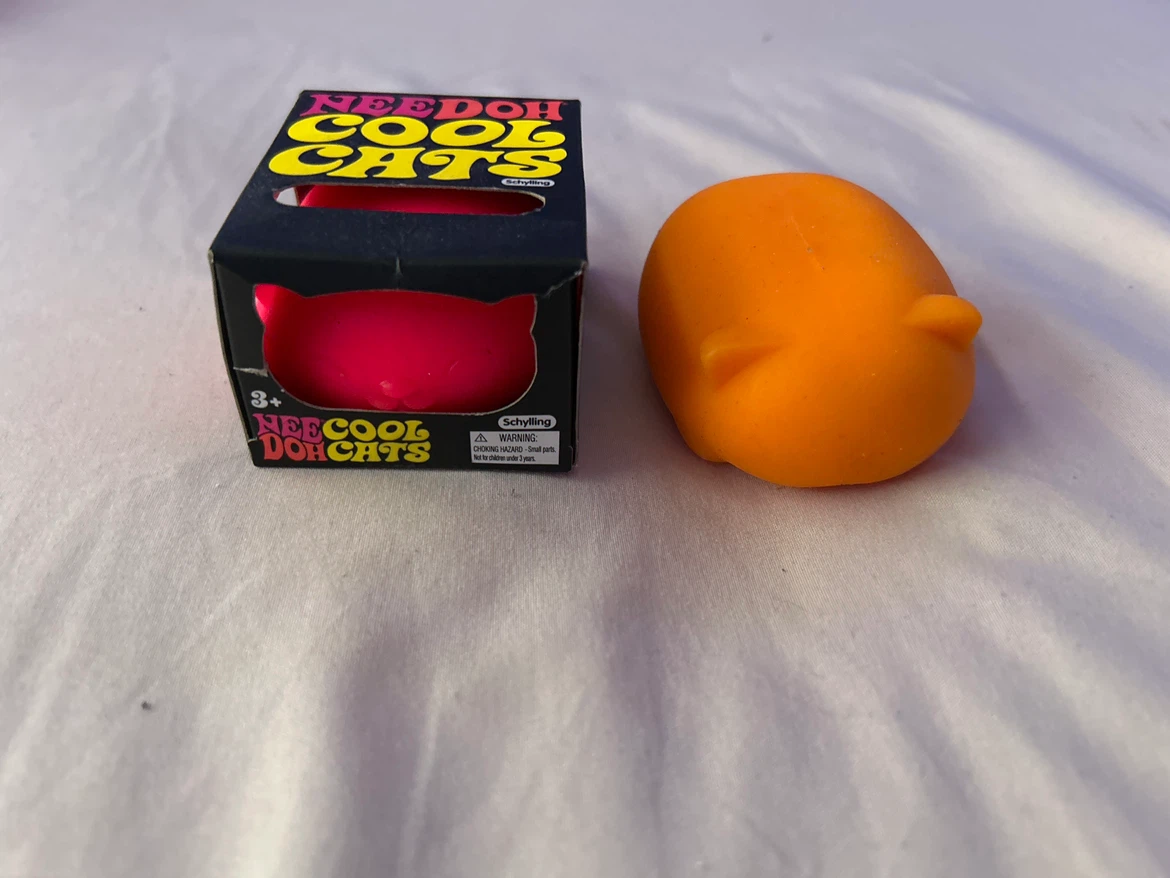 NeeDoh Cool Cats Squishy Toy and orange one is fake