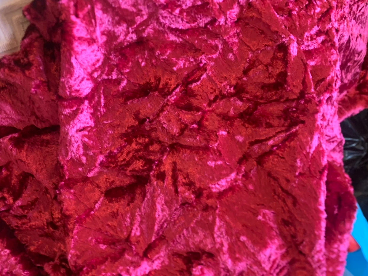 Red velvet fabric heavy duty