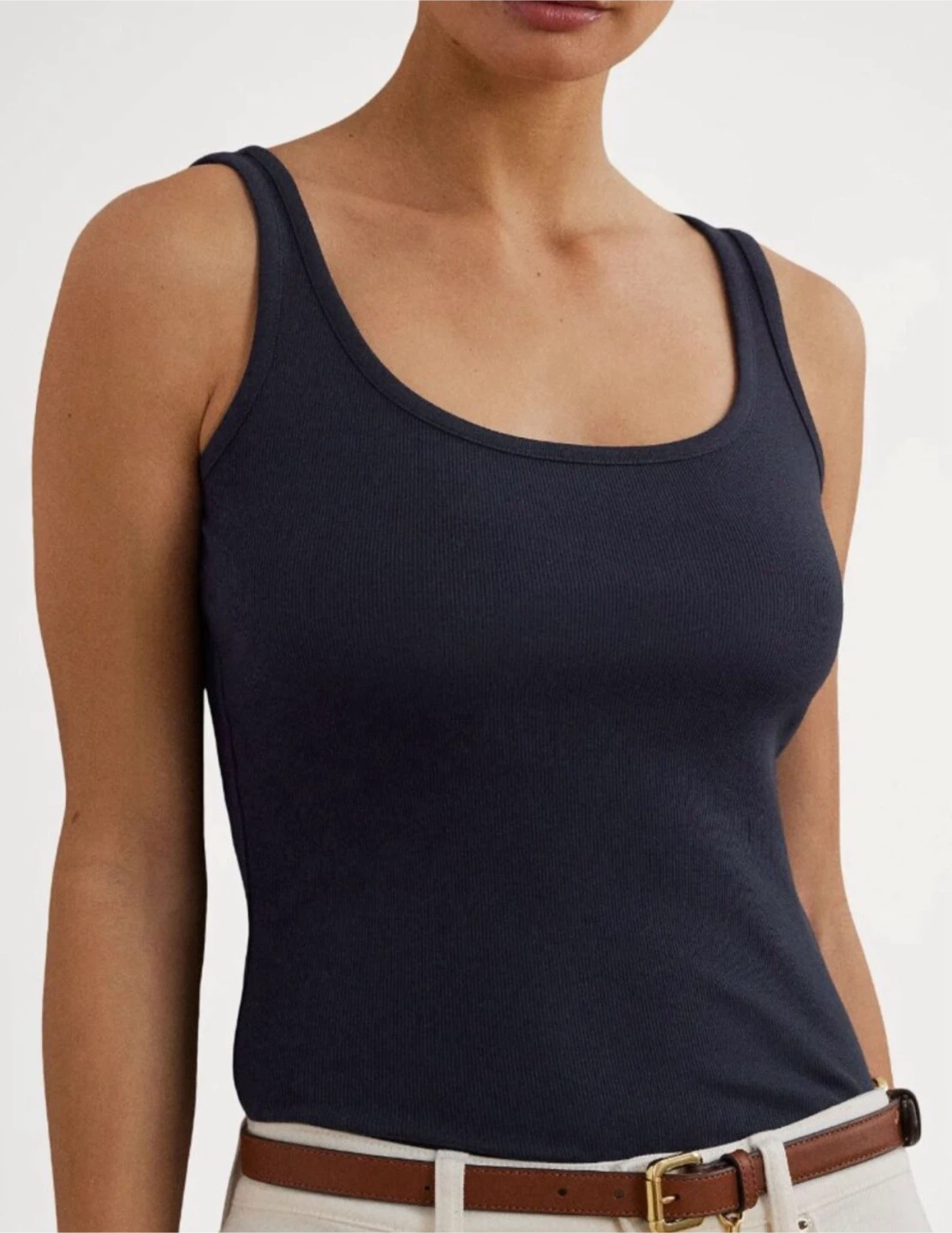 Lauren Ralph Lauren Navy Ribbed Tank Top XXS/TTP New with Tags - photo 5