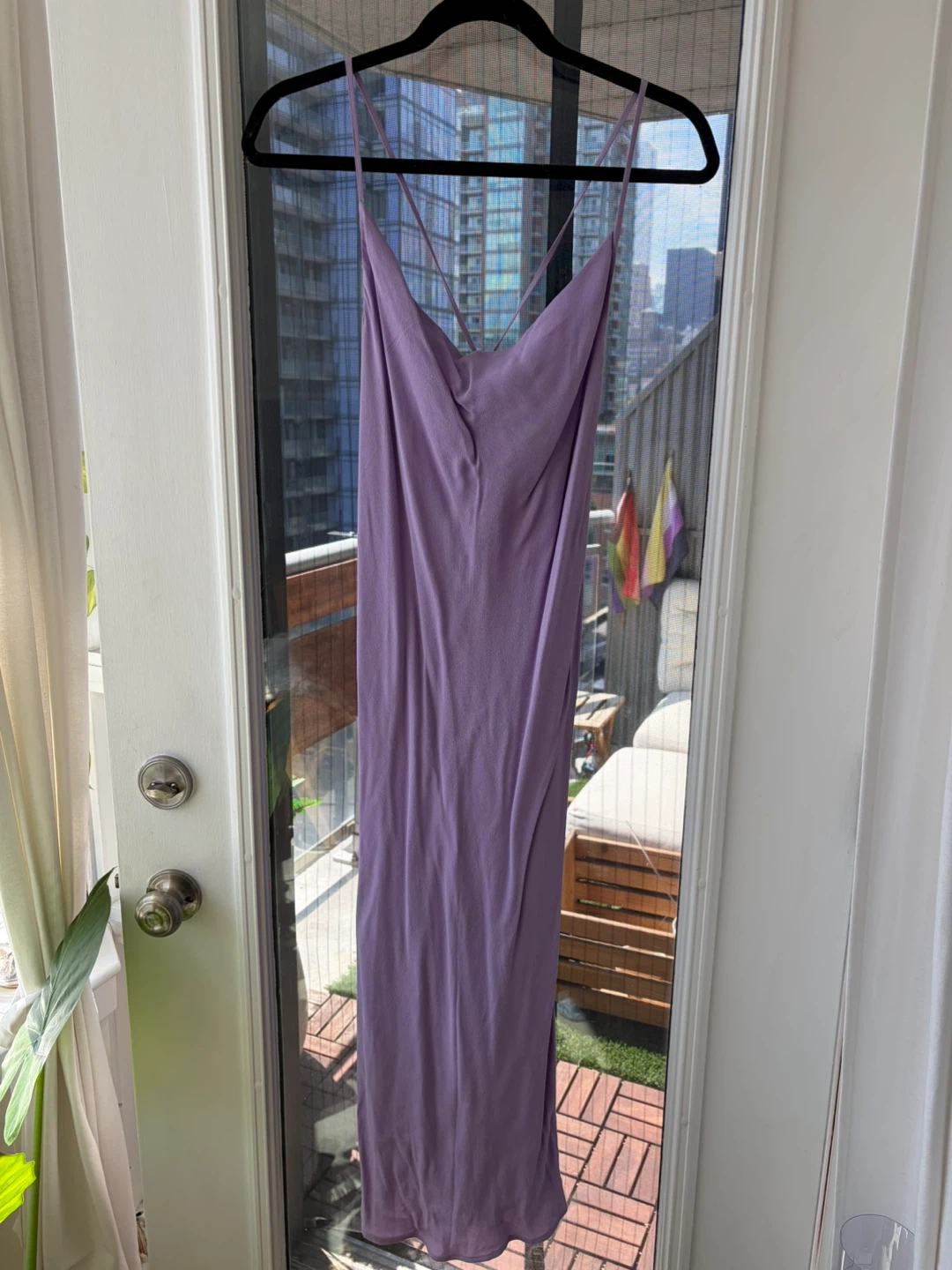 Purple Spaghetti Strap Midi Slip Dress - photo 5