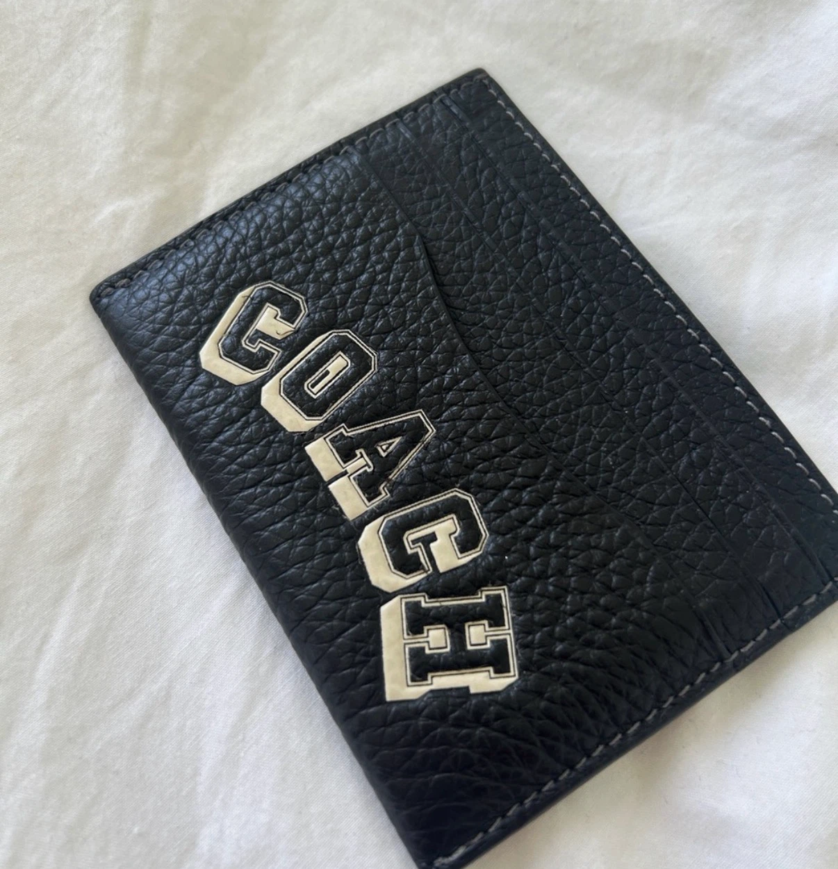 Coach Varsity Black Leather Card Holder - photo 3