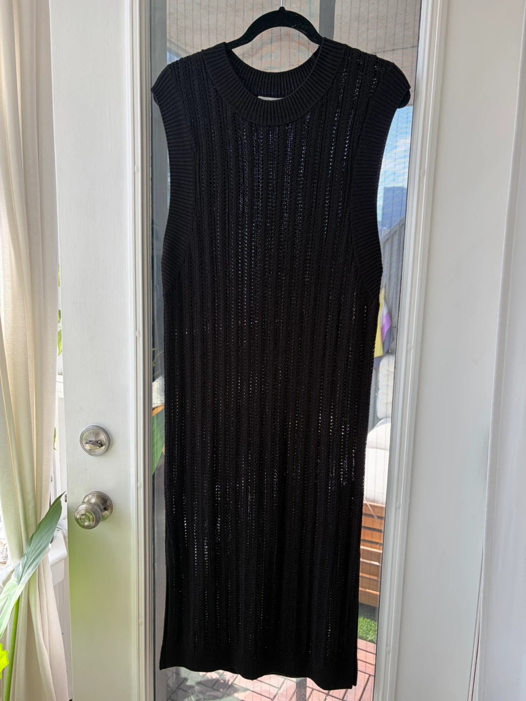 Black Sleeveless Knit Maxi Dress