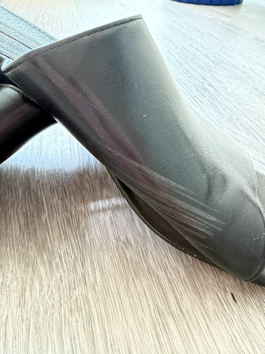 Black Leather Block Heel Mules - photo 4